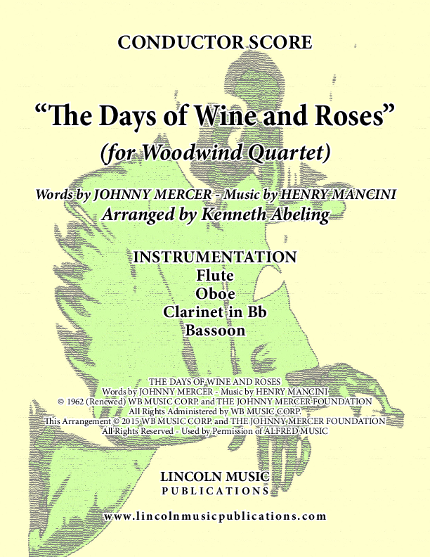 The Days Of Wine And Roses For Woodwind Quartet Sheet Music By Lincoln Music Publications